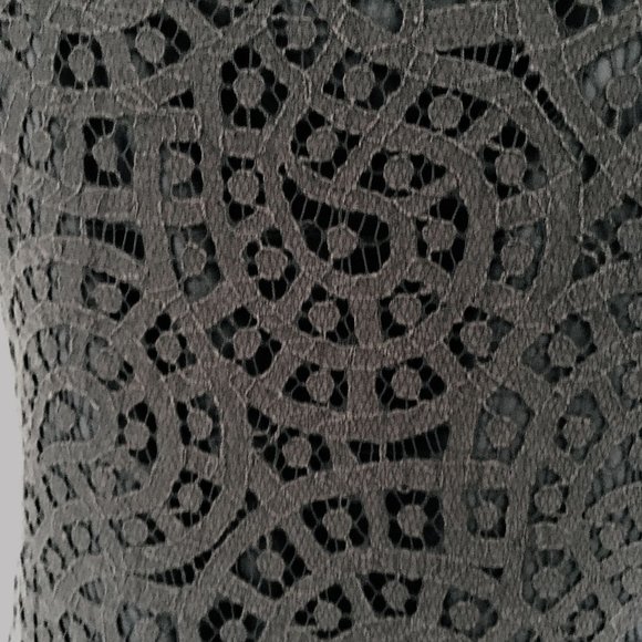 DKNY Lace Sheath Dress Charcoal Overlay Sleeveless Size 6 - Picture 2 of 8
